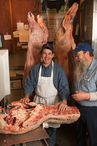 two men at butchershop