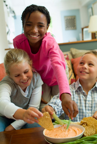 kids enjoying dip