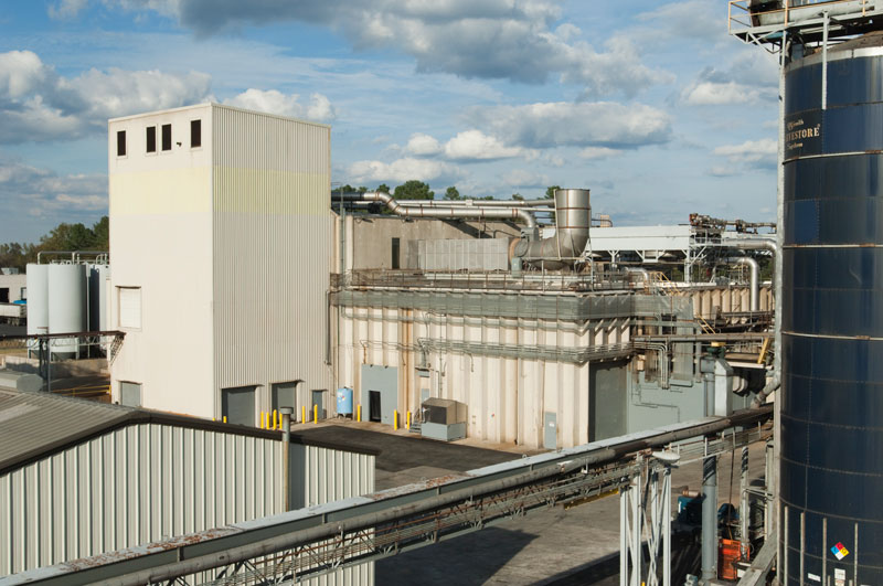 Photograph of industrial plant exterior